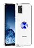 Eiroo Ring Crystal Samsung Galaxy A31 Lacivert Yzkl Silikon Klf