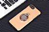 Eiroo Ring Flug iPhone 7 / 8 Selfie Yzkl Siyah Rubber Klf - Resim 1