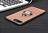 Eiroo Ring Flug iPhone 7 Plus / 8 Plus Selfie Yzkl Gold Rubber Klf - Resim 1