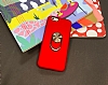 Eiroo Ring Fold iPhone 7 Plus / 8 Plus Standl Ultra Koruma Krmz Klf - Resim: 1