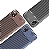 Eiroo Rugged Carbon Samsung Galaxy A01 Core Siyah Silikon Klf - Resim: 4