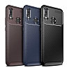 Eiroo Rugged Carbon Huawei P20 Lite Kahverengi Silikon Klf - Resim 3