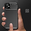 Eiroo Rugged Carbon iPhone 11 Pro Max Siyah Silikon Klf - Resim: 6
