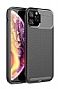 Eiroo Rugged Carbon iPhone 11 Pro Max Siyah Silikon Klf