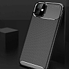 Eiroo Rugged Carbon iPhone 11 Pro Max Siyah Silikon Klf - Resim: 4
