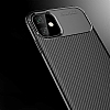Eiroo Rugged Carbon iPhone 11 Pro Max Siyah Silikon Klf - Resim: 3