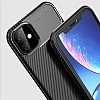 Eiroo Rugged Carbon iPhone 11 Pro Max Siyah Silikon Klf - Resim: 1