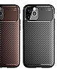 Eiroo Rugged Carbon iPhone 12 / iPhone 12 Pro 6.1 in Kahverengi Silikon Klf - Resim: 7