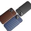 Eiroo Rugged Carbon iPhone 13 Kahverengi Silikon Klf - Resim: 7