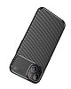 Eiroo Rugged Carbon iPhone 13 Siyah Silikon Klf - Resim 1