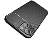 Eiroo Rugged Carbon iPhone 13 Siyah Silikon Klf - Resim: 6