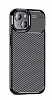Eiroo Rugged Carbon iPhone 15 Siyah Silikon Klf - Resim: 5
