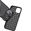Eiroo Rugged Carbon iPhone 15 Siyah Silikon Klf - Resim: 8