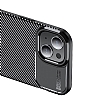 Eiroo Rugged Carbon iPhone 15 Siyah Silikon Klf - Resim: 2