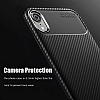 Eiroo Rugged Carbon iPhone XR Lacivert Silikon Klf - Resim: 4