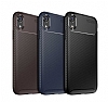 Eiroo Rugged Carbon iPhone XR Siyah Silikon Klf - Resim: 3