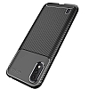 Eiroo Rugged Carbon Samsung Galaxy A01 Kahverengi Silikon Klf - Resim: 1