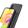 Eiroo Rugged Carbon Samsung Galaxy A01 Siyah Silikon Klf - Resim: 2