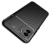 Eiroo Rugged Carbon Samsung Galaxy A03 Siyah Silikon Klf - Resim 1