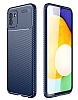Eiroo Rugged Carbon Samsung Galaxy A03 Lacivert Silikon Klf