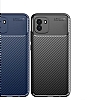 Eiroo Rugged Carbon Samsung Galaxy A03 Siyah Silikon Klf - Resim 6