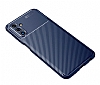 Eiroo Rugged Carbon Samsung Galaxy A04s Lacivert Silikon Klf - Resim 3