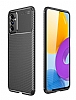 Eiroo Rugged Carbon Samsung Galaxy M52 5G Siyah Silikon Klf