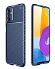 Eiroo Rugged Carbon Samsung Galaxy M52 5G Lacivert Silikon Klf