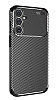Eiroo Rugged Carbon Samsung Galaxy A15 Siyah Silikon Klf