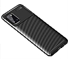 Eiroo Rugged Carbon Samsung Galaxy A31 Siyah Silikon Klf