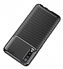 Eiroo Rugged Carbon Samsung Galaxy A50 Kahverengi Silikon Kılıf - Resim 3