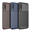 Eiroo Rugged Carbon Samsung Galaxy A7 2018 Siyah Silikon Klf - Resim 1