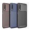 Eiroo Rugged Carbon Samsung Galaxy A9 2018 Kahverengi Silikon Klf - Resim 2