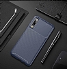 Eiroo Rugged Carbon Samsung Galaxy A9 2018 Lacivert Silikon Klf - Resim: 3