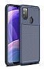 Eiroo Rugged Carbon Samsung Galaxy M21 Lacivert Silikon Klf