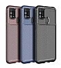 Eiroo Rugged Carbon Samsung Galaxy M31 Siyah Silikon Klf - Resim: 8