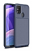 Eiroo Rugged Carbon Samsung Galaxy M31 Lacivert Silikon Klf