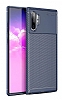 Eiroo Rugged Carbon Samsung Galaxy Note 10 Plus Lacivert Silikon Klf