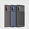 Eiroo Rugged Carbon Samsung Galaxy Note 10 Plus Kahverengi Silikon Klf - Resim: 3