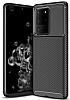 Eiroo Rugged Carbon Samsung Galaxy Note 20 Siyah Silikon Klf