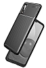 Eiroo Rugged Carbon Samsung Galaxy A02 Siyah Silikon Klf - Resim 8