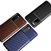 Eiroo Rugged Carbon Samsung Galaxy S20 FE Kahverengi Silikon Klf - Resim: 5