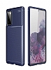 Eiroo Rugged Carbon Samsung Galaxy S20 FE Lacivert Silikon Klf