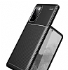 Eiroo Rugged Carbon Samsung Galaxy S20 FE Kahverengi Silikon Klf - Resim: 4
