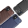 Eiroo Rugged Carbon iPhone 12 Mini 5.4 in Lacivert Silikon Klf - Resim 3