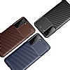 Eiroo Rugged Carbon Samsung Galaxy S21 Plus Lacivert Silikon Klf - Resim: 5
