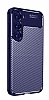 Eiroo Rugged Carbon Samsung Galaxy S23 Lacivert Silikon Klf