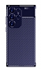 Eiroo Rugged Carbon Samsung Galaxy S23 Ultra Lacivert Silikon Klf