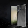 Eiroo Rugged Carbon Samsung Galaxy S24 Ultra Siyah Silikon Klf - Resim: 6