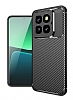 Eiroo Rugged Carbon Xiaomi 14 Pro Siyah Silikon Klf